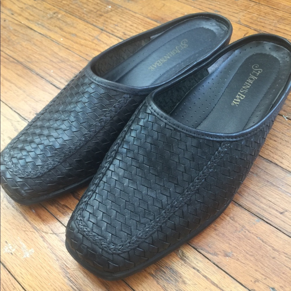 St Johns Bay Woven Leather Mules
